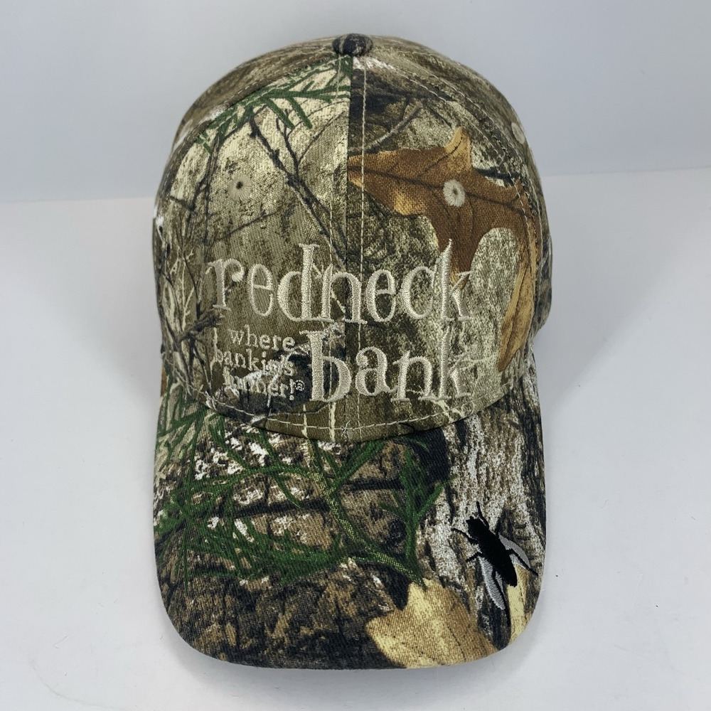 Redneck Bank Hat where bankin's funner Camo Realtree OSFM MAX Baseball Cap